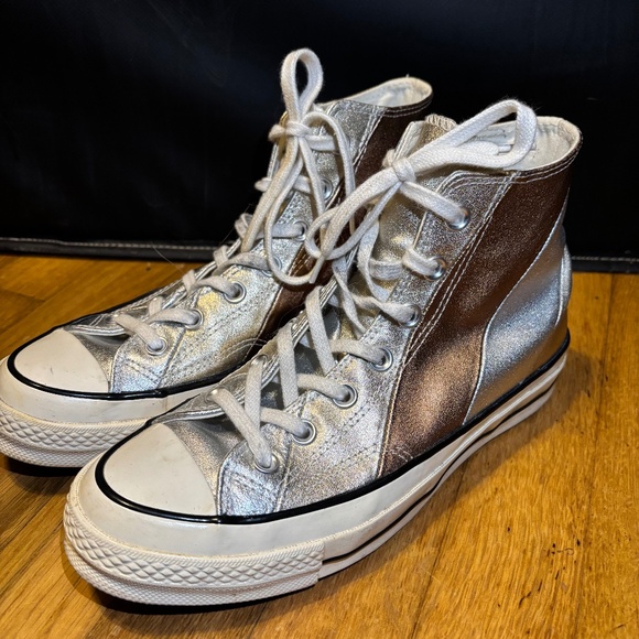Gold, Silver and Bronze Converse High Tops - Picture 1 of 3